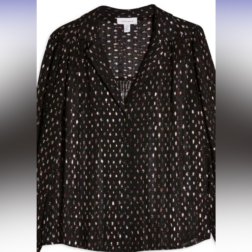 Topshop Colorful Metallic Blouse